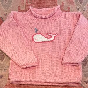 Pink Nantucket Whale Rolled Neck Sweater 2t